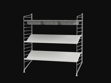 HALLWAY C - Powder coated steel shoe cabinet by String Furniture - view 2